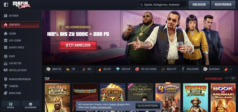 Mafia Casino als Alternative zum Platincasino.